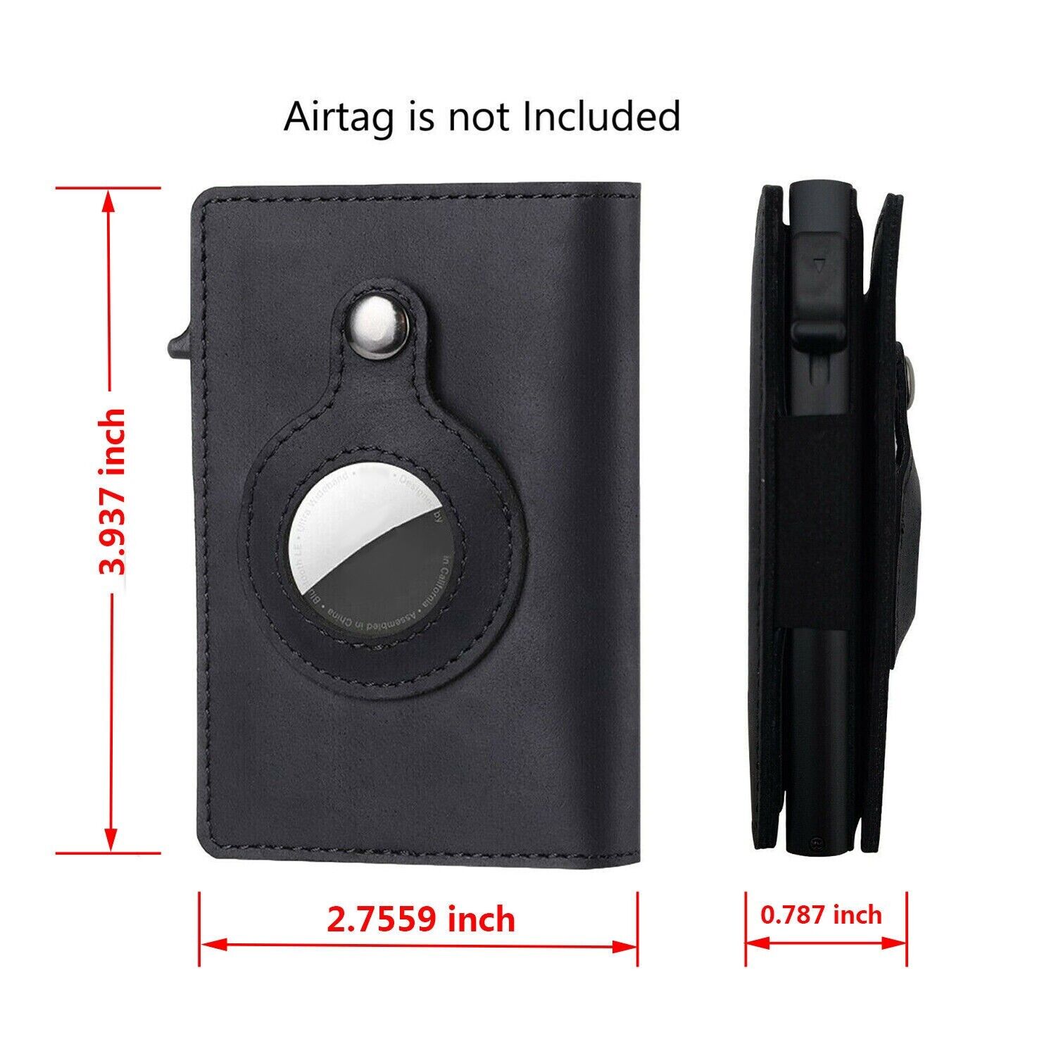 AirTag Leather Wallet — Slim Card Holder with Magnetic Cover