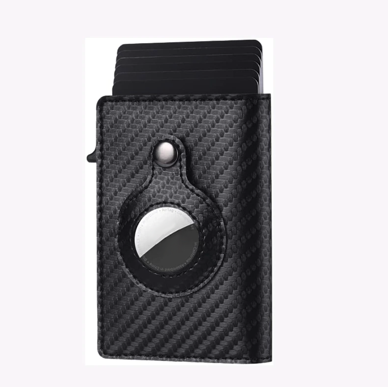 AirTag Leather Wallet — Slim Card Holder with Magnetic Cover