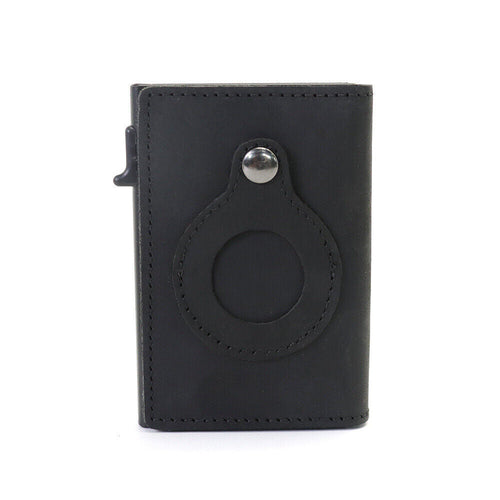 AirTag Leather Wallet — Slim Card Holder with Magnetic Cover